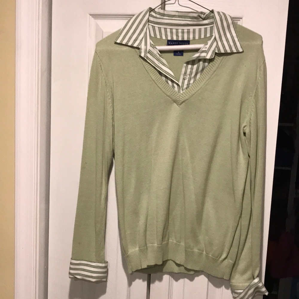 Green work sweater